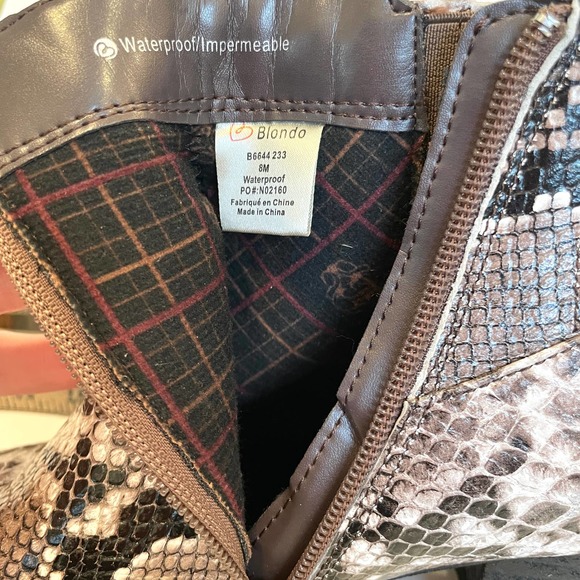 Blondo Elvina Snakeskin Waterproof Chelsea Ankle Boot Size 8 New - Picture 6 of 7